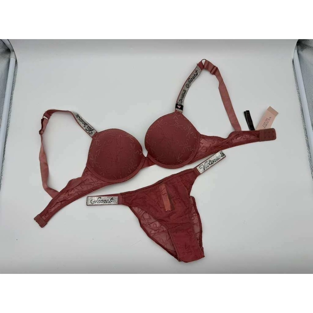 Victoria's Secret Dusty Rose Lingerie Set - Bra 36C & Panty XL NWT‎